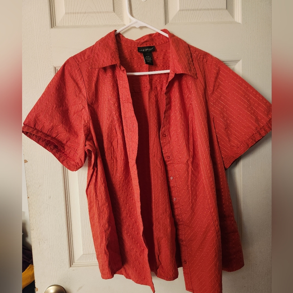 2/15 TOPS Lane Bryant Vibrant Orange Blouse